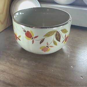 Hall Jewel Tea Autumn Leaf Custard Dessert 3 1/2" Bowl Vintage